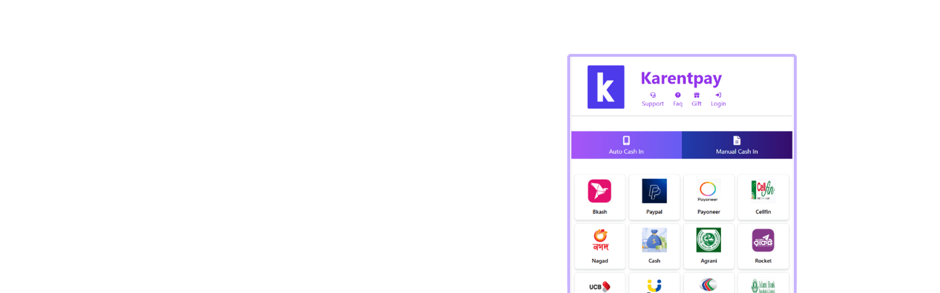 Auto Payouts and Deposits with bKash and Nagad via KarentPay